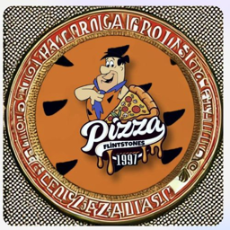 Flintstones Pizza logo.